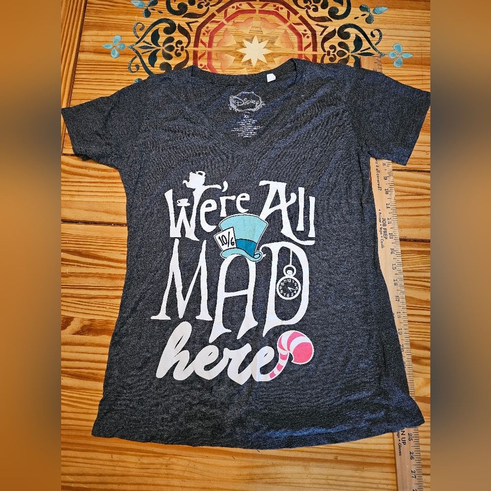 Disney Charcoal Tee with White Logo